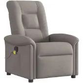 vidaXL Massagestoel verstelbaar stof taupe
