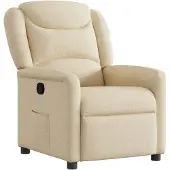 vidaXL Fauteuil verstelbaar stof crèmekleurig