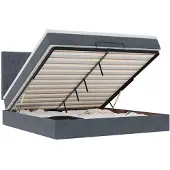 vidaXL Ottoman bed met matrassen en LED's 160x200cm fluweel