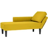 vidaXL Chaise longue met kussen en rechterarmleuning fluweel geel