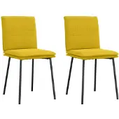 vidaXL Eetkamerstoelen 2 st fluweel geel