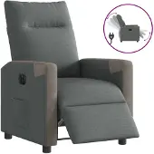 vidaXL Fauteuil elektrisch verstelbaar stof donkergrijs