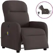 vidaXL Massagestoel elektrisch verstelbaar stof donkerbruin