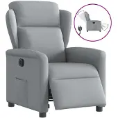 vidaXL Fauteuil elektrisch verstelbaar stof lichtgrijs