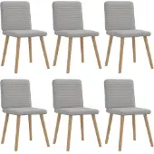 vidaXL Eetkamerstoelen 6 st stof wolk grijs