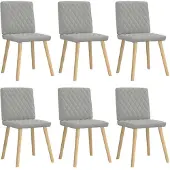 vidaXL Eetkamerstoelen 6 st stof wolk grijs