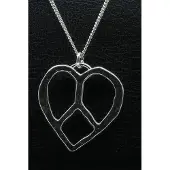 MOOYE ® - Collectie Zilveren Hart met vredesteken ketting hanger - massief