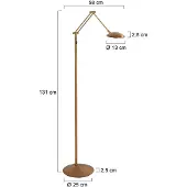 Steinhauer Leeslamp Daphne 2 4601BR – Bronzen vloerlamp met verstelbaar licht en afstandsbediening