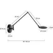 Steinhauer Wandlamp Zenith 2 4392ZW – Zwarte verstelbare LED leeslamp met afstandsbediening
