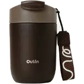 OutIn Mug Isotherme Café Outdoor 350 ml - Marron Terre, Acier Inoxydable, Anti-Fuite