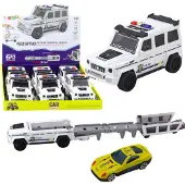 Lean Toys Politie-terreinwagen met wrijvingsaandrijving, openingsbaan wit
