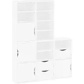 vidaXL Bijzetkasten 5 st ODDA 40x24x79 cm massief grenenhout wit