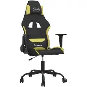 vidaXL Gamingstoel, zwart en lichtgroen, met stoffen bekleding