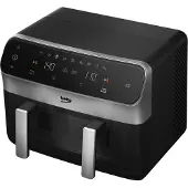 Beko FRL6488 dubbele Airfryer - Zwart - 9,5 l inhoud - 2400 W - Warmhoudfunctie - Timer