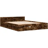 vidaXL Bedframe met lades bewerkt hout gerookt eikenkleurig 140x190 cm