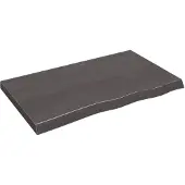 vidaXL Tafelblad 100x60x(2-6)cm behandeld eikenhout donkerbruin
