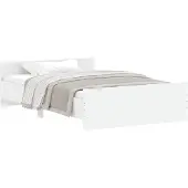 vidaXL Bedframe met hoofd- en voeteneinde wit 120 x 190 cm