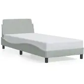 vidaXL Bedframe "Dover", lichtgrijs, 90x200 cm, fluweel