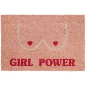 Fisura deurmat Girl Power 40 x 60 cm kokosvezel naturel/rood