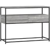 vidaXL Wandtafel 100x40x75 cm bewerkt hout grijs sonoma eikenkleurig