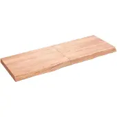 vidaXL Wandschap 140x50x(2-6)cm behandeld massief eikenhout lichtbruin