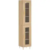vidaXL Hoge kast 34,5x34x180 cm bewerkt hout sonoma eikenkleurig