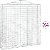 vidaXL Schanskorven 4 st gewelfd 200x30x200/220 cm ijzer