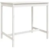 vidaXL Tuintafel 121x82,5x110 cm massief grenenhout wit
