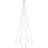 vidaXL Vlaggenmast kerstboom 108 LED's koudwit 180 cm