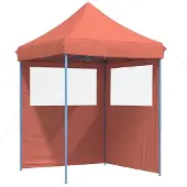 vidaXL Partytent, inklapbaar, pop-up model, met 2 zijpanelen, terracotta rood