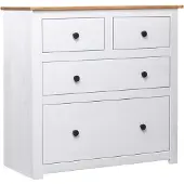 vidaXL Dressoir Panama Range 80x40x83 cm grenenhout wit