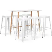 vidaXL 7-delige Barset wit