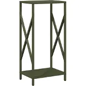 vidaXL Brandhoutrek 34x25x70 cm koudgewalst staal olijfgroen