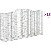 vidaXL Schanskorven 17 st gewelfd 300x50x160/180 cm ijzer
