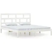 vidaXL Bedframe massief hout wit 180x200 cm