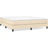vidaXL Boxspringbedframe, crème, 160x200 cm, gestoffeerd