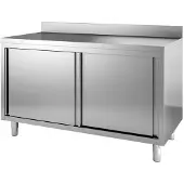 CombiSteel Professionele Werktafel | Schuifdeuren Rand | 140cm | RVS | | 7452.3085 | Horeca