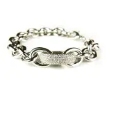 Sophie Armband in zilver met schakels en cubic zirconia