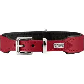 Hunter - Halsband Basic - Hondenhalsband Halsumfang 51-58 cm, rood/zwart