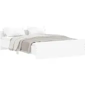 vidaXL Bedframe met hoofd- en voeteneinde wit 135x190 cm