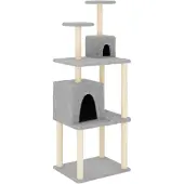 vidaXL Kattenmeubel met sisal krabpalen 167 cm lichtgrijs
