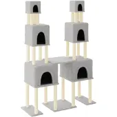 vidaXL Kattenmeubel met sisal krabpalen 199 cm lichtgrijs