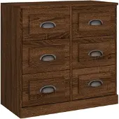 vidaXL Dressoir 70x35,5x67,5 cm bewerkt hout bruin eikenkleur