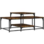 vidaXL Salontafel, gerookt eikenhout, 102x60x45 cm, houtvezel