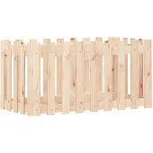 vidaXL Hoge plantenbak met lattenomheining-design, 100x50x50 cm, massief hout, grenen