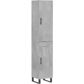 vidaXL Hoge kast 34,5x34x180 cm bewerkt hout betongrijs