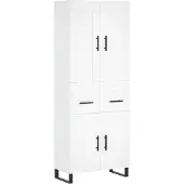 vidaXL Hoge kast 69,5x34x180 cm bewerkt hout wit