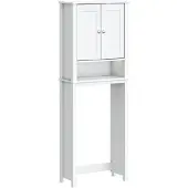 vidaXL Toiletkast BERG, wit, 60x27x164,5 cm, massief hout
