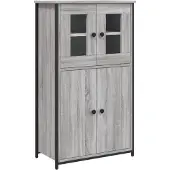 vidaXL Hoge kast 62x32x106,5 cm bewerkt hout grijs sonoma