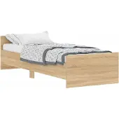 vidaXL Bedframe zonder matras hout sonoma eikenkleurig 75x190 cm